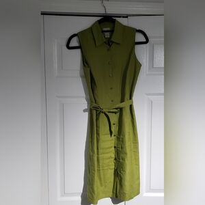 Loft Size 2 Sleeveless Green Shirt Dress